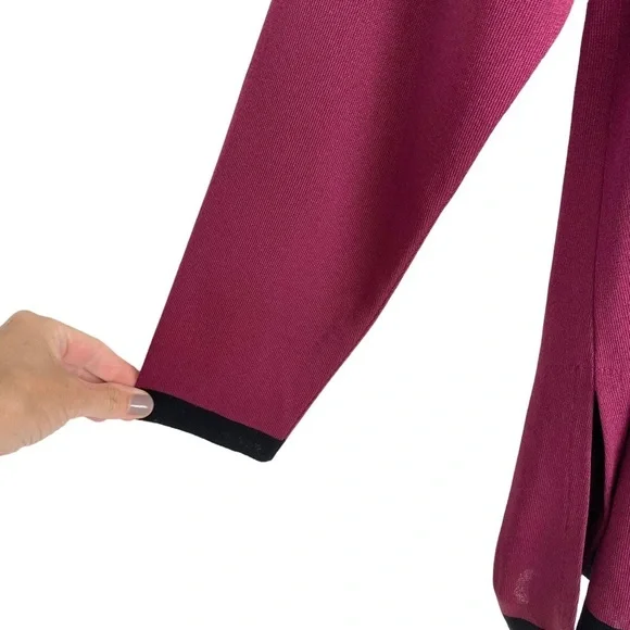 Exclusively Misook Size Large Sweater Cardigan Slinky Knit Raspberry Pink Topper - Picture 8 of 10
